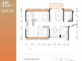 光明金茂广场_4室2厅2卫 建面115平米